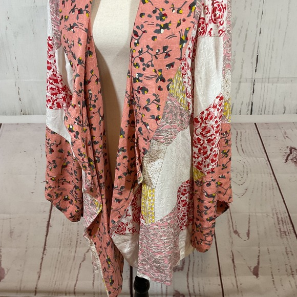 Floreat Anthropologie Kimono Robe Jacket M/L Patchwork Asian Inspired NO BELT - Picture 7 of 16
